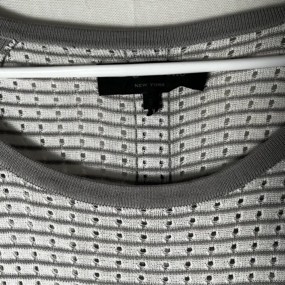 Rag & Bone Grey Striped Thin Open Knit Sweater Size S - Picture 3 of 6